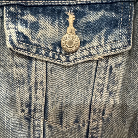 NWT Old Navy "US Flag" Jean Denim Jacket Medium Wash 100% Cotton Size Large - Picture 6 of 16